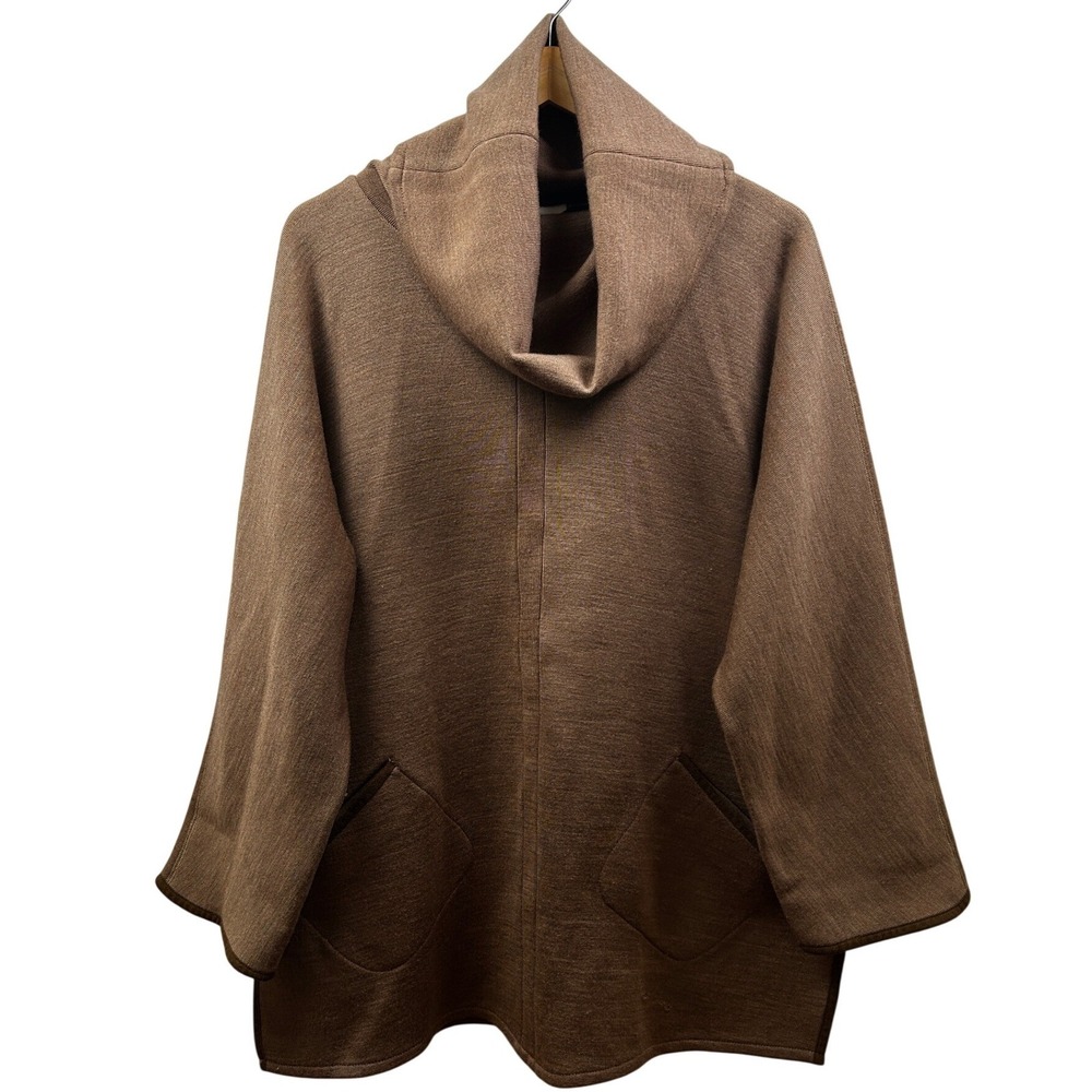 Soft Surroundings‎ Pullover Sweater Women L Brown Wool Blend Cowl Neck Cozy&Warm